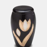 black and gold keepsake urn for ashes