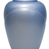 blue biodegrable urn