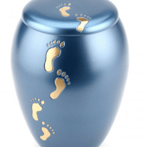 blue infant urn