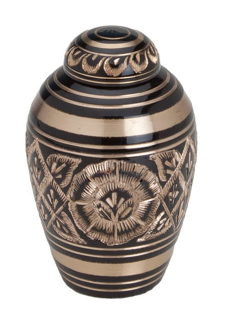 Black & Gold Keepsake Urn Urns for Ashes