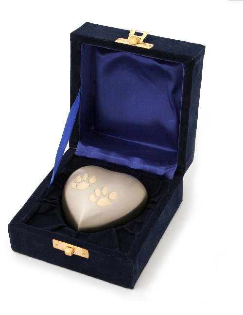 gold heart keepsake pet urn