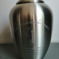 pewter silver urn