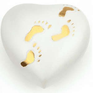white keepsake heart baby urn