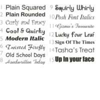 plaque font choices