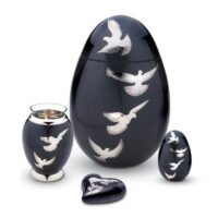 Soaring Birds Cremation Brass Urn