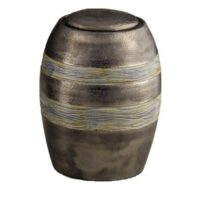 Striped Ceramic Urn