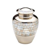 Mother of Pearl Brass Urn