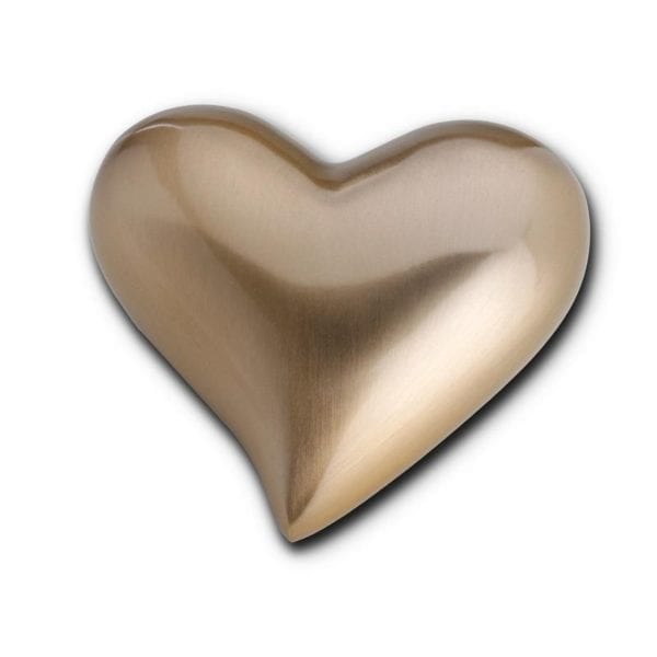 matt gold heart keepsake urn for ashes