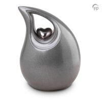 silver teardrop shaped urn for ashes