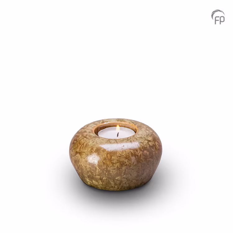 yellow candle urn for ashes