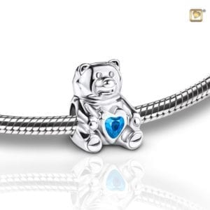 blue Cuddle Bear Memorial Charm