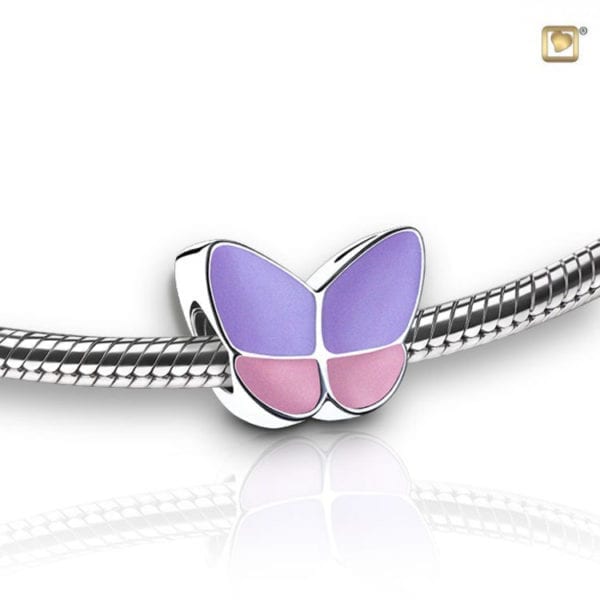 pink Fluttering Memorial Charm