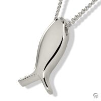 silver Ichthys Fish Urn Necklace
