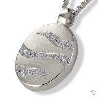 silver Rolling Waves Memorial Necklace