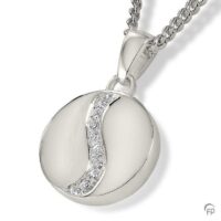 silver Running River Cremation Necklace