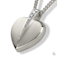silver Shining Heart Cremation Necklace