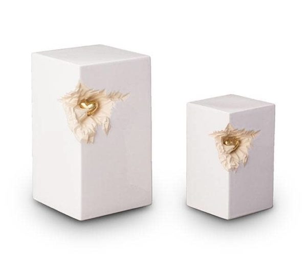 pearl square heart urn sizes