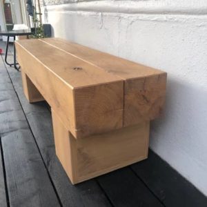 wooden cremation bench
