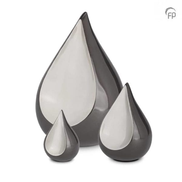 black teardrop shaped urns