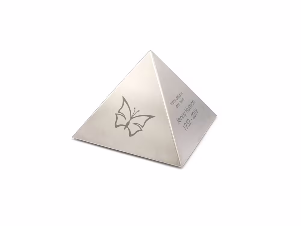 personalised steel pyramid urn
