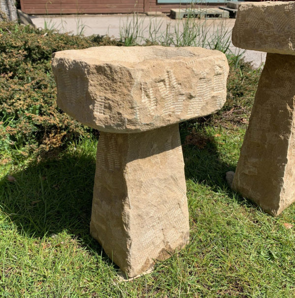 Derbyshire Stone Memorial Birdbath  70cm