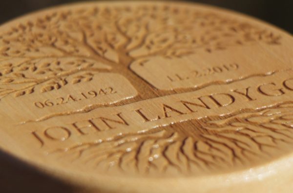 Wooden Urn Engraving