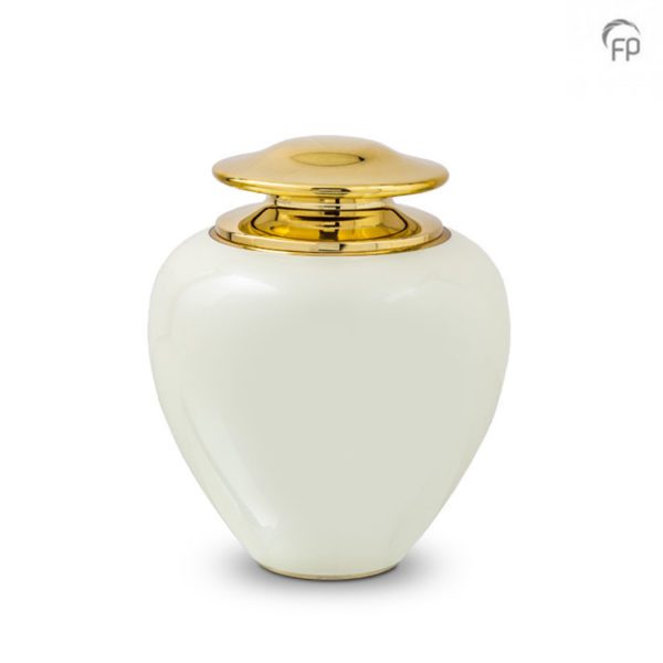 Passion Pearl Brass Urn White heart