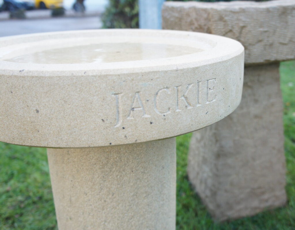 round birdbath urn