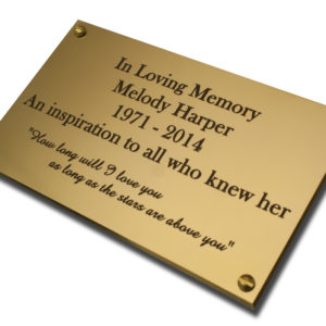 Solid Brass Engraved Plaque