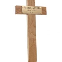 Wooden Memorial Cross Plaque