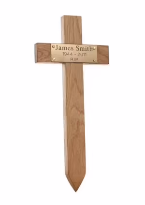 Wooden Memorial Cross Plaque - Image 2