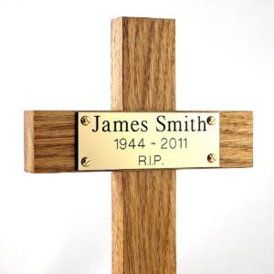 Wooden Memorial Cross Plaque