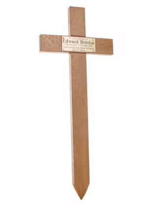 Wooden Memorial Cross Plaque