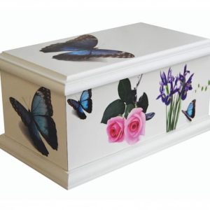 butterfly personalised wooden box urn