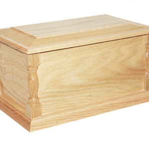 carved pillar wooden casket urn