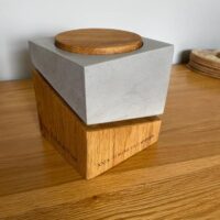 concrete modern keepsake urn