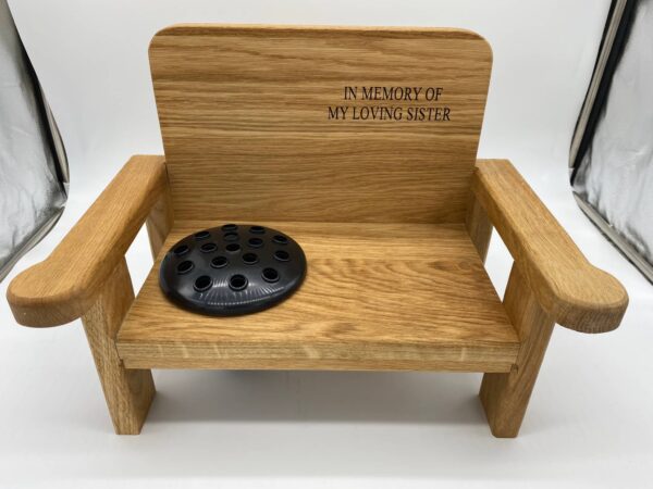 oak bench memorial planter