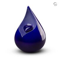 Ellipse Large Blue Teardrop Ceramic Urn for Ashes