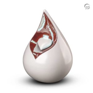 Ellipse Large White Teardrop Ceramic Urn for Ashes