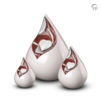 Ellipse Large White Teardrop Ceramic Urn for Ashes