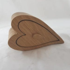 small wooden heart keepsake urn