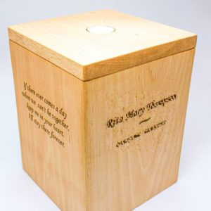 handmade personalised wooden urn oak