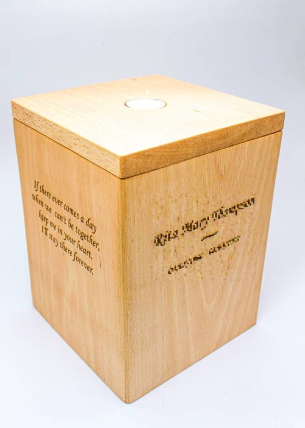 handmade personalised wooden urn oak