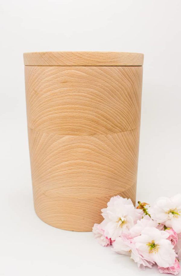 handmade wooden urn oak