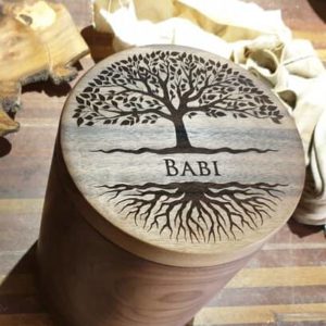 handmade wooden urn walnut