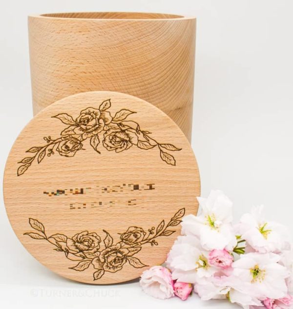 personalised oak urn for ashes