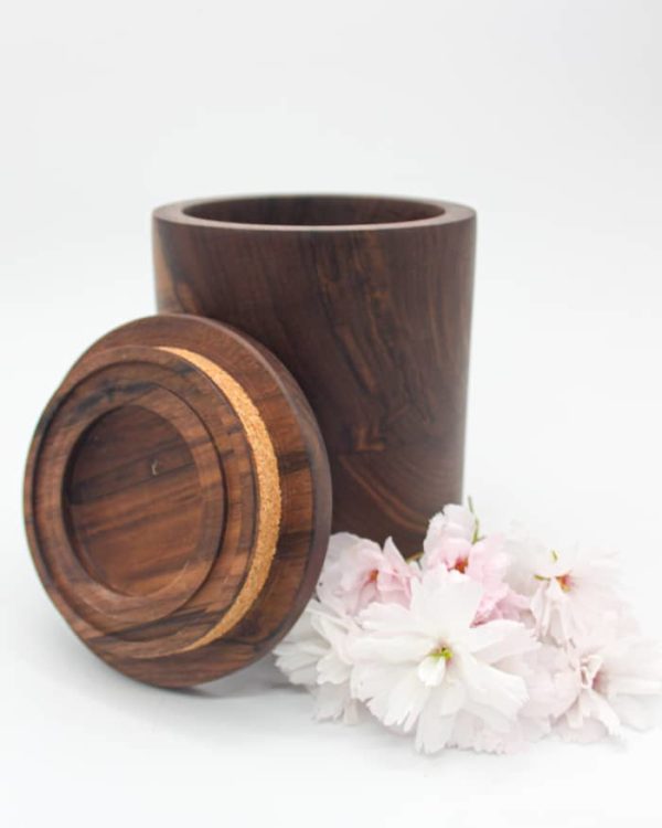 personalised wooden urn walnut