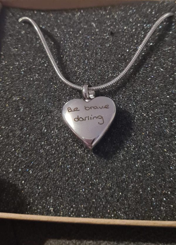 silver heart necklace for ashes