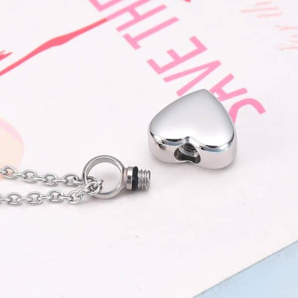 silver heart urn necklace
