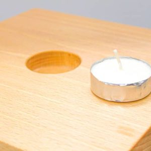 wooden tealight for ashes